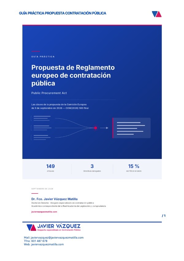 Portada de la guía práctica sobre la propuesta de Reglamento europeo de contratación pública