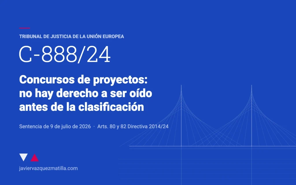 Sentencia del TJUE C-888/24 sobre concursos de proyectos